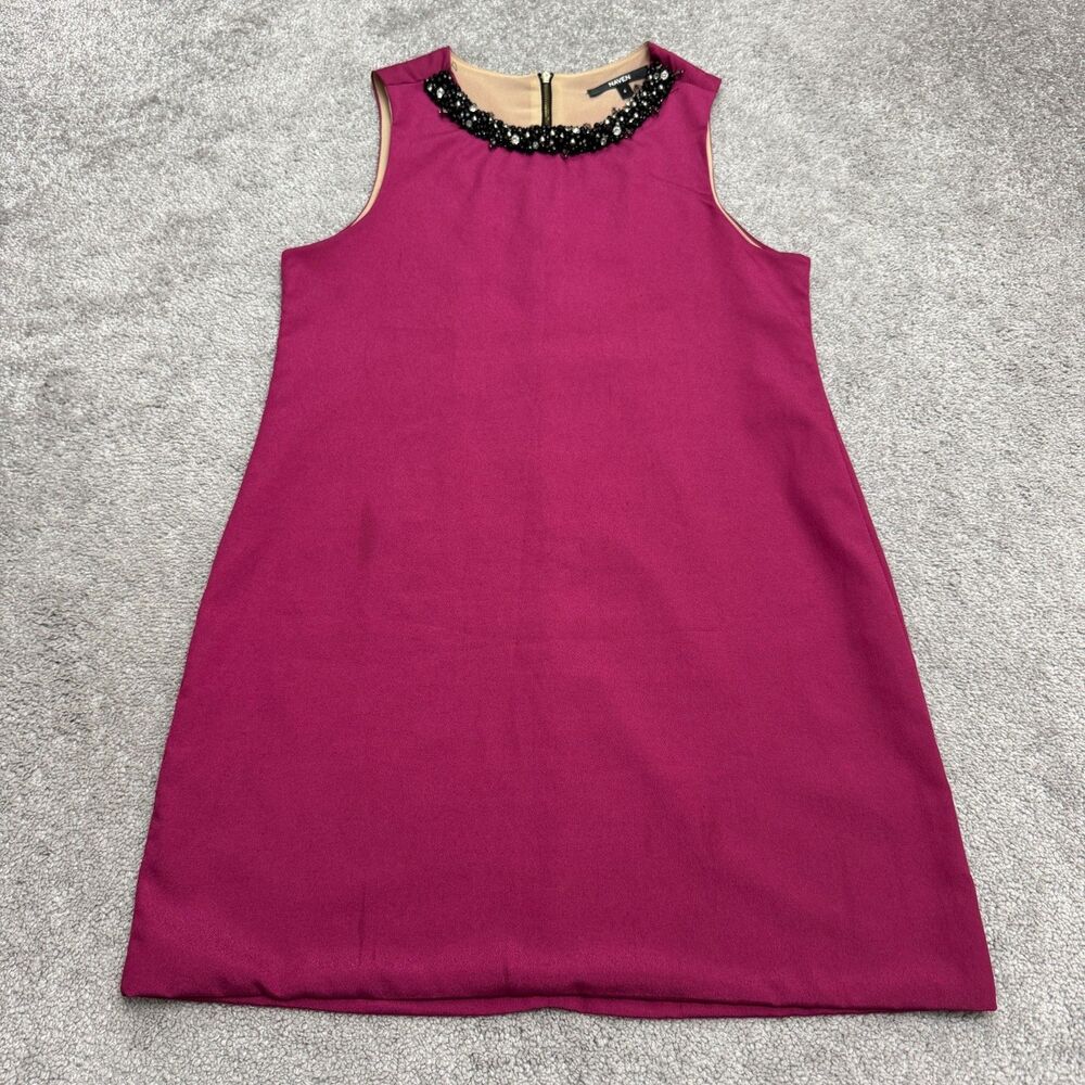Naven Beaded Embellished Sleeveless Mini Shift Dress Womens 4 Pink Party Work